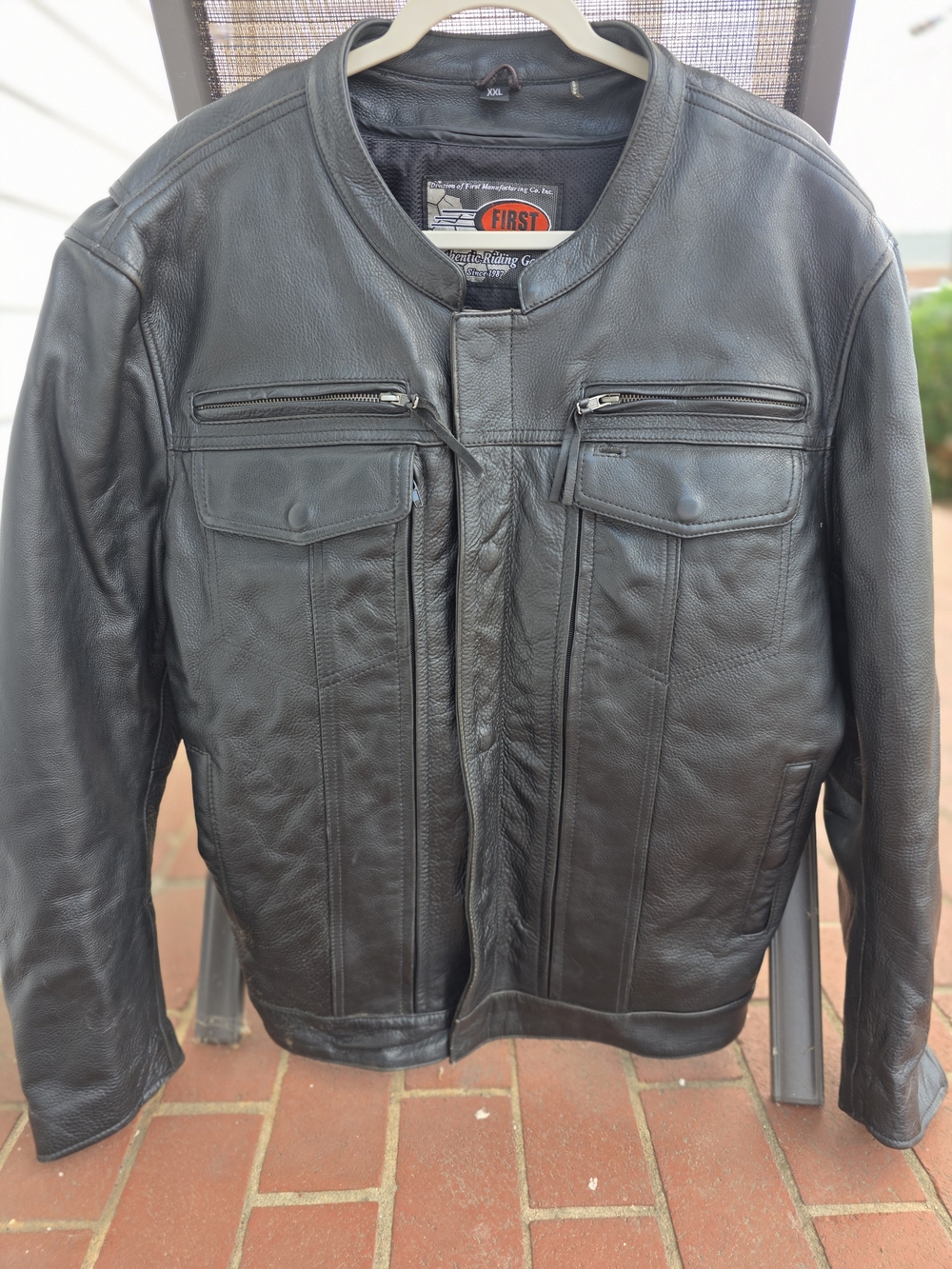 Black Leather Men's Motorcycle Jacket -